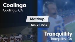 Matchup: Coalinga vs. Tranquillity  2016