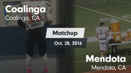 Matchup: Coalinga vs. Mendota  2016