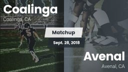 Matchup: Coalinga vs. Avenal  2018