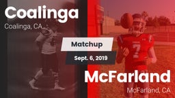 Matchup: Coalinga vs. McFarland  2019