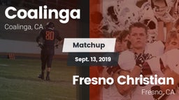 Matchup: Coalinga vs. Fresno Christian 2019
