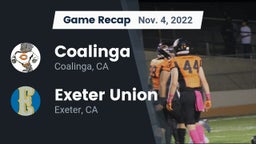 Recap: Coalinga  vs. Exeter Union  2022