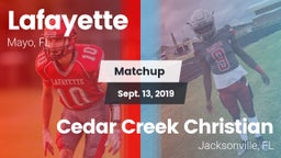 Matchup: Lafayette vs. Cedar Creek Christian  2019