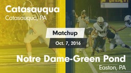 Matchup: Catasauqua vs. Notre Dame-Green Pond  2016