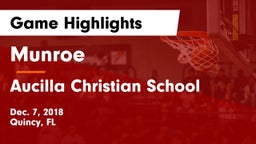 Munroe  vs Aucilla Christian School Game Highlights - Dec. 7, 2018