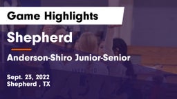 Shepherd  vs Anderson-Shiro Junior-Senior  Game Highlights - Sept. 23, 2022