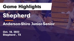 Shepherd  vs Anderson-Shiro Junior-Senior  Game Highlights - Oct. 18, 2022