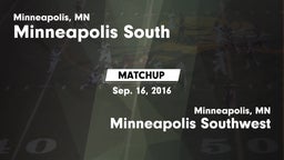 Matchup: Minneapolis South vs. Minneapolis Southwest  2016