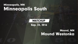 Matchup: Minneapolis South vs. Mound Westonka  2016