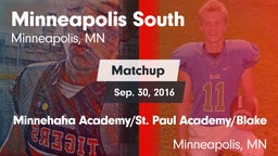 Matchup: Minneapolis South vs. Minnehaha Academy/St. Paul Academy/Blake  2016