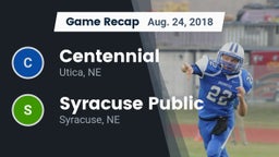 Recap: Centennial  vs. Syracuse Public  2018