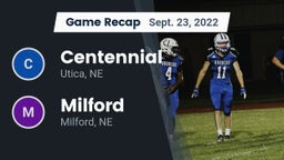 Recap: Centennial  vs. Milford  2022