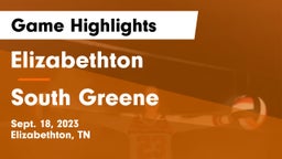 Elizabethton  vs South Greene Game Highlights - Sept. 18, 2023