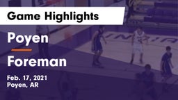 Poyen  vs Foreman  Game Highlights - Feb. 17, 2021