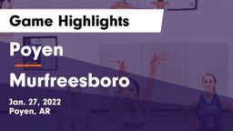 Poyen  vs Murfreesboro  Game Highlights - Jan. 27, 2022