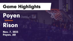Poyen  vs Rison  Game Highlights - Nov. 7, 2023