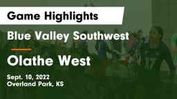 Blue Valley Southwest  vs Olathe West   Game Highlights - Sept. 10, 2022