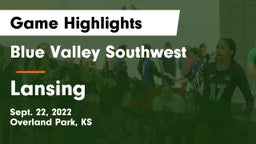 Blue Valley Southwest  vs Lansing  Game Highlights - Sept. 22, 2022