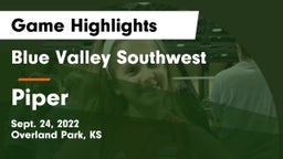 Blue Valley Southwest  vs Piper  Game Highlights - Sept. 24, 2022