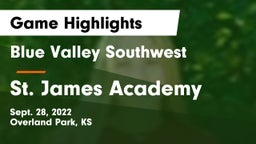 Blue Valley Southwest  vs St. James Academy  Game Highlights - Sept. 28, 2022