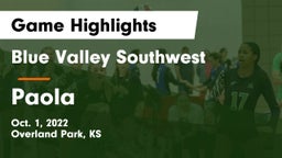 Blue Valley Southwest  vs Paola  Game Highlights - Oct. 1, 2022