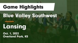 Blue Valley Southwest  vs Lansing  Game Highlights - Oct. 1, 2022