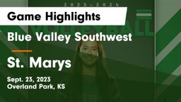 Blue Valley Southwest  vs St. Marys  Game Highlights - Sept. 23, 2023