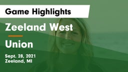 Zeeland West  vs Union  Game Highlights - Sept. 28, 2021
