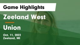 Zeeland West  vs Union  Game Highlights - Oct. 11, 2022