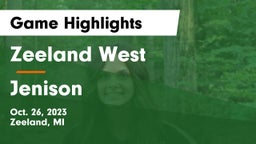Zeeland West  vs Jenison   Game Highlights - Oct. 26, 2023