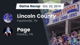 Recap: Lincoln County  vs. Page  2019