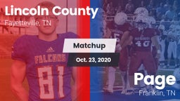 Matchup: Lincoln County vs. Page  2020