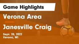 Verona Area  vs Janesville Craig Game Highlights - Sept. 20, 2022