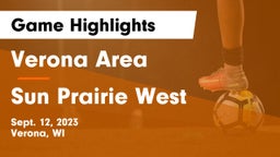 Verona Area  vs Sun Prairie West  Game Highlights - Sept. 12, 2023