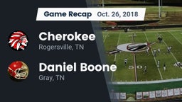 Recap: Cherokee  vs. Daniel Boone  2018