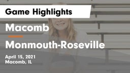 Macomb  vs Monmouth-Roseville  Game Highlights - April 15, 2021