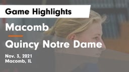 Macomb  vs Quincy Notre Dame Game Highlights - Nov. 3, 2021