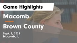Macomb  vs Brown County  Game Highlights - Sept. 8, 2022