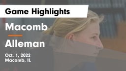 Macomb  vs Alleman  Game Highlights - Oct. 1, 2022