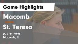 Macomb  vs St. Teresa  Game Highlights - Oct. 21, 2022