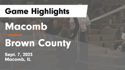Macomb  vs Brown County Game Highlights - Sept. 7, 2023