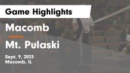 Macomb  vs Mt. Pulaski Game Highlights - Sept. 9, 2023