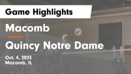 Macomb  vs Quincy Notre Dame Game Highlights - Oct. 4, 2023