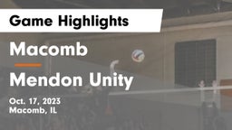 Macomb  vs Mendon Unity Game Highlights - Oct. 17, 2023