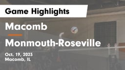 Macomb  vs Monmouth-Roseville  Game Highlights - Oct. 19, 2023