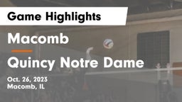 Macomb  vs Quincy Notre Dame Game Highlights - Oct. 26, 2023