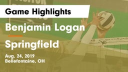 Benjamin Logan  vs Springfield  Game Highlights - Aug. 24, 2019