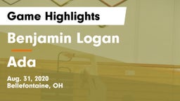 Benjamin Logan  vs Ada  Game Highlights - Aug. 31, 2020