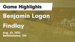 Benjamin Logan  vs Findlay  Game Highlights - Aug. 23, 2022