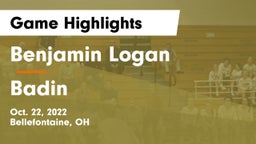 Benjamin Logan  vs Badin  Game Highlights - Oct. 22, 2022